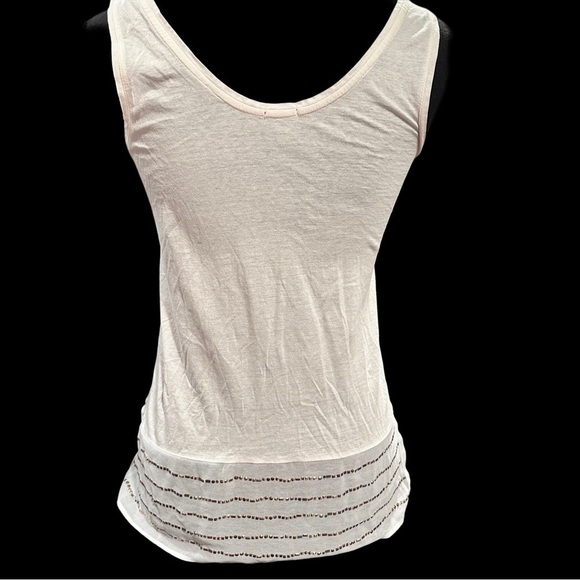 3x25* J. Crew Embellished Beaded Silk Hem Tank Top Off White (flaws) - Picture 6 of 16